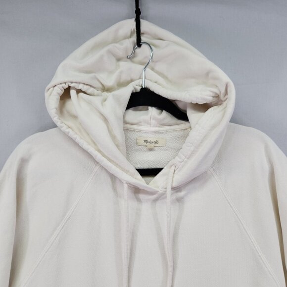 Madewell Hooded Cocoon Sweatshirt Size Large Relaxed Dolman Sleeve Ivory - Picture 11 of 14
